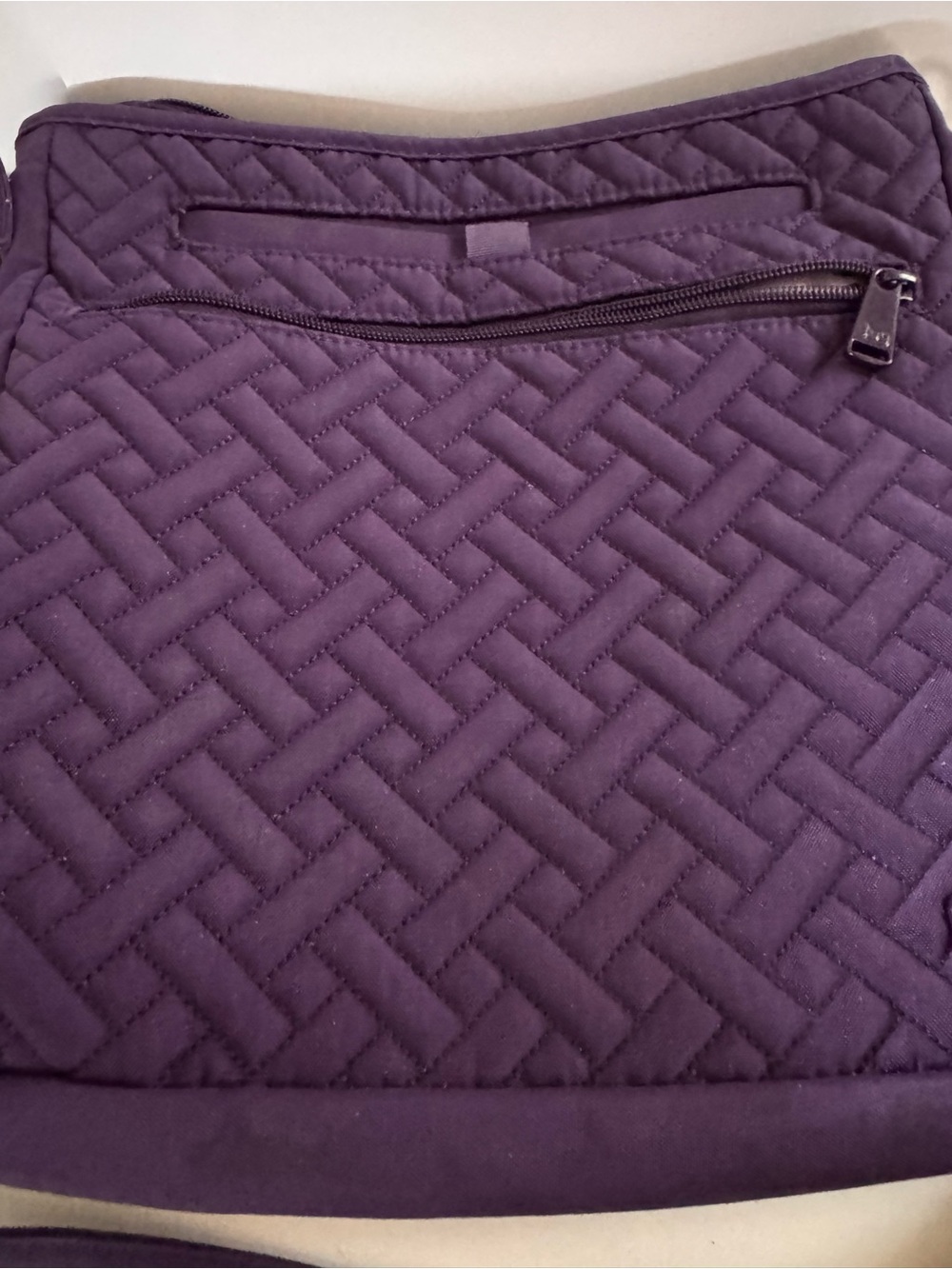 Lug Somersault Crossbody Bag Purple Quilted Organizer Travel Purse Floral Lining - Picture 10 of 14